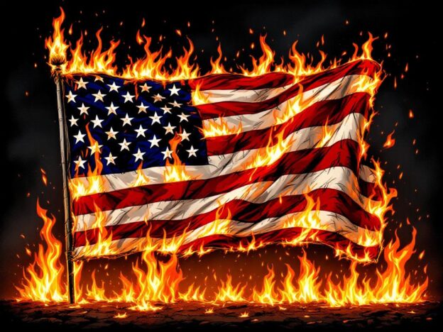 Burning U.S. flag